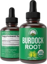 Peak Performance USDA Organic Burdock Root Liquid Drops Supplement. Vegan Kadın ve Erkekler için Tincture. Organik Burdock Kök Petrol Herb. Zero Sugar, Gluten Free Supplements