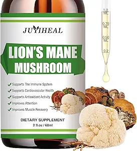 Lions Mane Liquid - Beyin Desteği, Enerji, Memory & Focus - Sugar & Alkol-Free Lions Mane Supplement - 2 Fl OZ, 2 Ay Supply