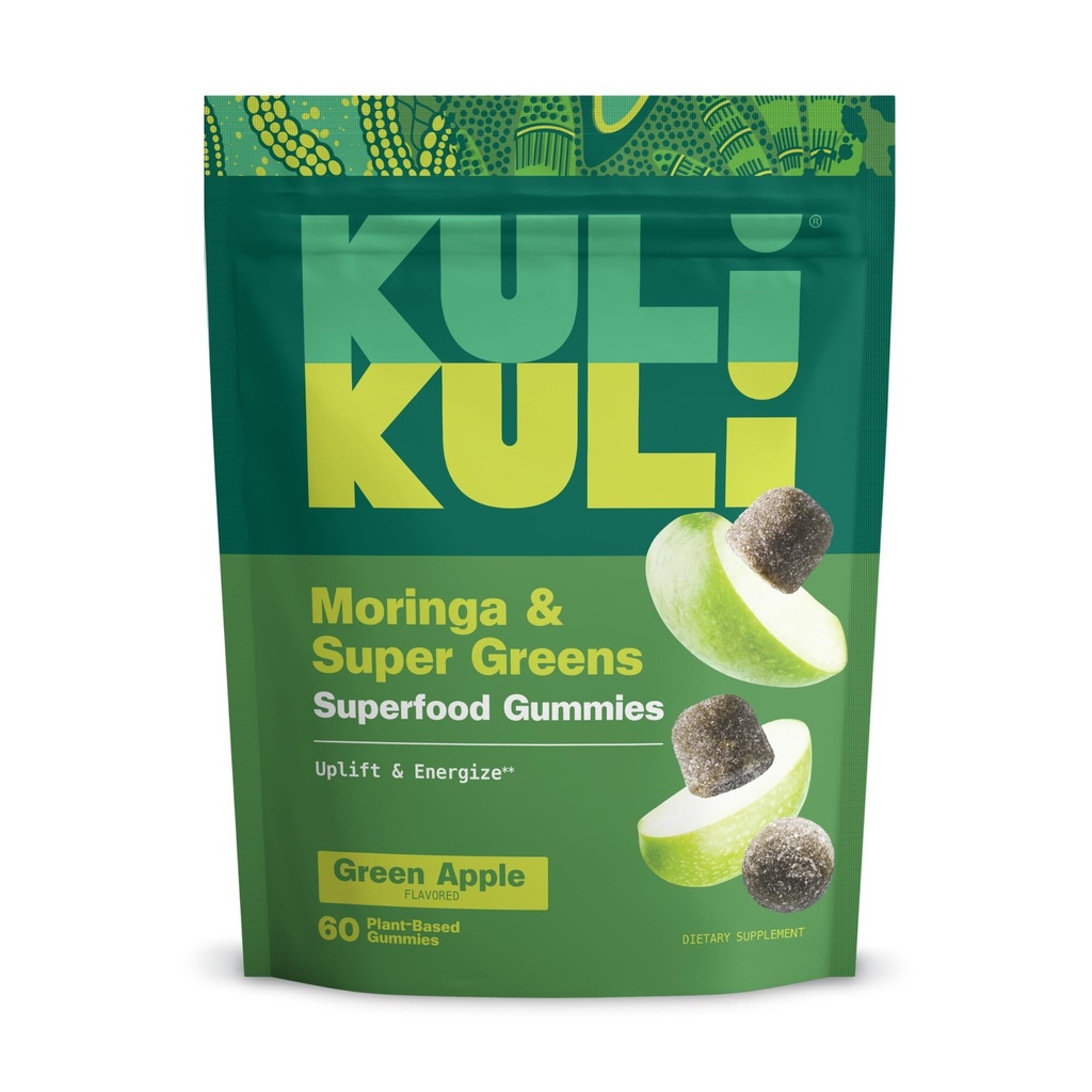 Kuli Super Energy Gummies - Enerji Moringa, Caffeine-Free Natural Energy Branson - 60 Non-GMO, Gluten-Free Moringa Gummies - Enerji Supplements with Moringa, Caffeine-Free Natural Energy Branson - 60 Non-GMO, Gluten-Free Moringa Gummies