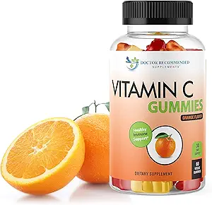 Βιταμίνη C Gummies για ενήλικες και παιδιά - 80mg Vit C ανά υπηρεσία ως ασκορβικό οξύ - Pectin Based Gummy Immune Support with No High Fructose Corn Syrup, Γλουτένη ή Τεχνητά γλυκαντικά - 60 Gummies