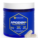 NATURAL STACKS Apigenin Supplement for Sleep - 50mg Apigenin & 600mg Lemon Balm - Μελατονίνη Δωρεάν Sleep Aid - with Passion Flower Extract for Stress Support* - 120 κάψουλες Lemon Balm
