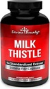 Divine Bounty Pure Milk Thistle Capsules Supplement - A Potent 1200mg Milk Thistle Supplement with 4X Concentrated Extract (Standardized) 120 Vegetarian Capsules