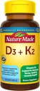 Nature Made Vitamin D3 K2 Supplement, 5000 IU (125 mcg) Vitamin D for Bone, Teeth, Muscle and Immune Support, 30 D3 and K2 Softgels, 30 Day Supply