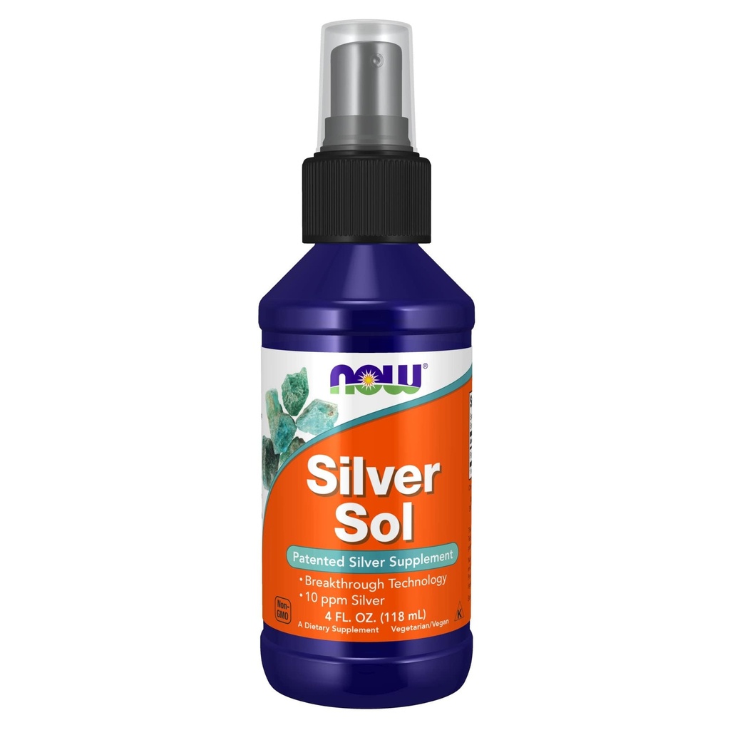 Şimdi Gıdalar Tamamlıyor, Silver Sol 10 PPM Elemental Silver ve Deionized Water, Liquid, 4-Ounce