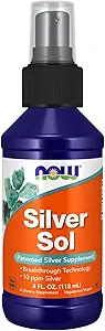 NOW Συμπληρώματα τροφίμων, Silver Sol 10 PPM με Στοιχειώδες Ασημί και Αιονισμένο Νερό, Υγρό, 4-Ounce