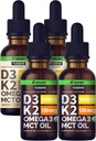 NUSAVA Unflavored D3 K2 Liquid Drops ve Vanilla Flavored D3 K2 Sıvı Durağı - Kalp, Ortak, Bone, Muscle, & Immune Support - Un-GMO, Her Gluten-Free, 2pk