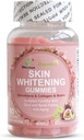 Skin Whitening Gummies, Glutathione, Collagen ve Bioth, Hydrated Youthful Skin, Glow ve Spots Fading, Anti-Aging, 60 Count Count Count