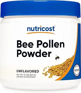 Nutricost Bee Pollen Powder (8 oz) (Άγευστη) - 227 Σερβιέτες, Χωρίς γλουτένη, Μη ΓΤΟ, Χορτοφαγικό Συμπλήρωμα Διατροφής