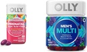 OLLY Prenatal Multivitamin Softgels ve Men's Multivitamin Gummy Vitamins Sche, 60 ve 90 Count
