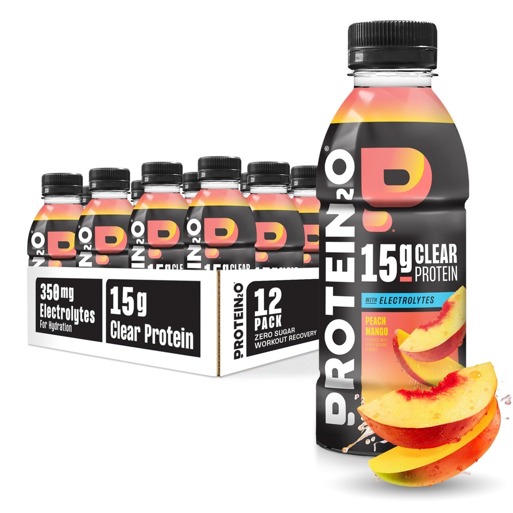 Protein2o 15g Whey proteini Kırıldı Su, Peach Mango, 16.9 Oz Şişe (Pazar 12)