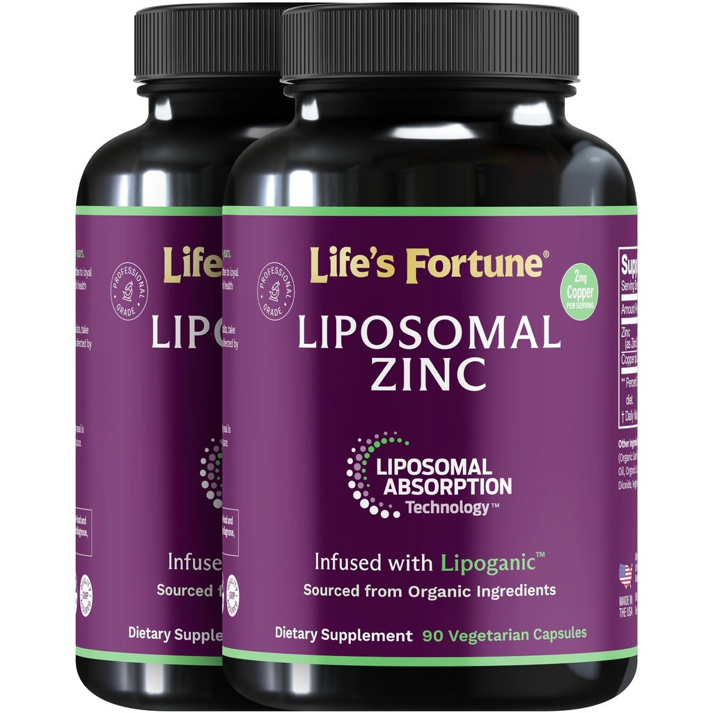 Liposomal Pure çinko Picolinate Supplement with Copper, Immune Support, Metabolism, and Skin Health | High Potency, for Yetişkinler Men & Women | Güçlü Antioksi | 90 Capsules (Pack of 2)
