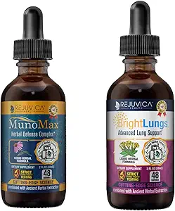 MunoMax & Bright Lungs - Gelişmiş Immune & Lung Support Supplement - Daha İyi Aborpsiyon için Sıvı Teslimat - Yaşlı, Lobelia, Echinacea, Turmeric, ve daha fazlası!