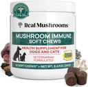 Real Mushroom Immune Pet Chews – Για την καθημερινή Digestive & Immune Health – Μανιτάρια για σκύλους & γάτες Λειτουργική θεραπεία – Mushroom συμπλήρωμα για σκύλους & γάτες – 1 έως 4 μάσημα για όλες τις φυλές & μεγέθη (60 Count)