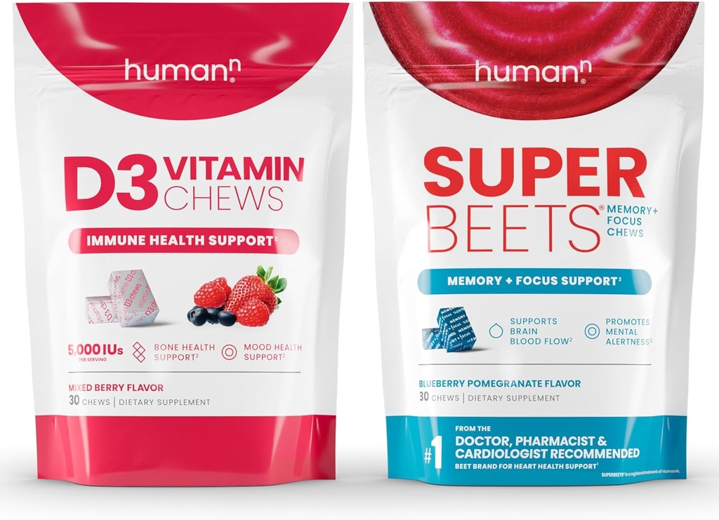Ανθρώπινα SuperBeets μνήμη + εστίαση & D3 μάσημα