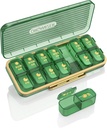 Pill Organizer 2 Times A Day, 7 Day Am Pm Pill Box - Acedada Weekly Pill Organizer with Ayrı Konteyner, Portatif Günlük Tıp Planlayıcı Vitamin Davası, Fish Oils, Supplements, Green Oils, Supplements, Green