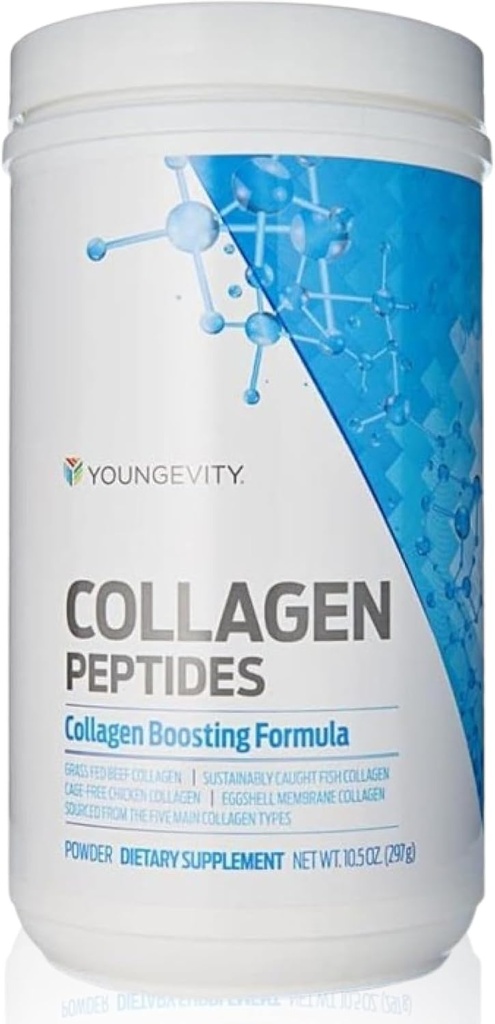 Youngevity Multi-Collagen Peptides σκόνη με Fulvic σκόνη – Hydrolyzed Grass-Fed, Marine, Chicken, & Eggshell Membrane Collagen – Μαλλιά, δέρμα, νύχια, αρθρώσεις, υποστήριξη οστών – I, II, III, V, X – 11,4 oz