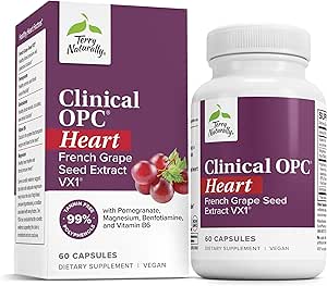 Terry Doğal Klinik OPC Kalp - Magnezyum ile Kalp Sağlığı Tamam, B6, Grape Tohumu - Artery Health & Circulation - 60 Capsules