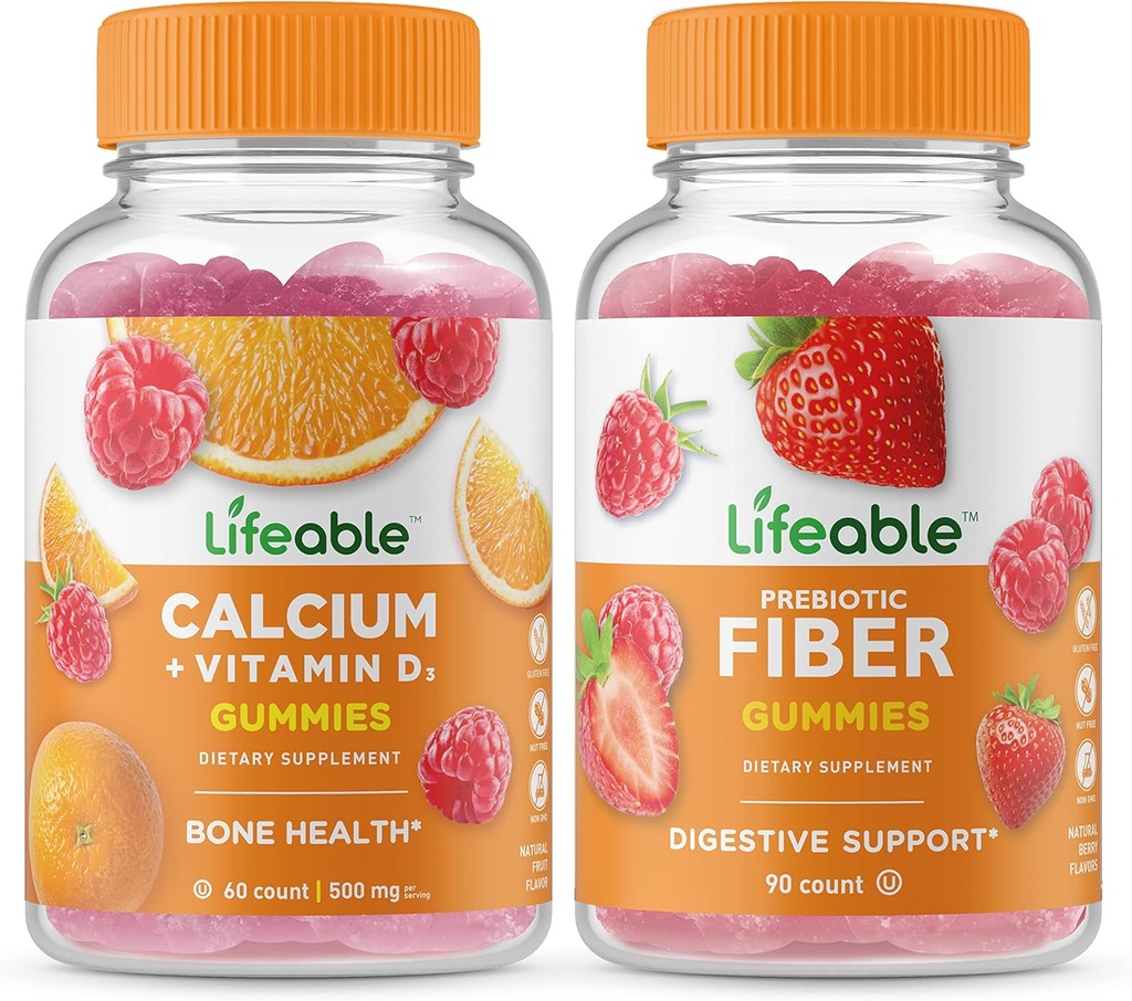 D + Prebiyotik Fiber 5g, Gummies Sche - Great Tasting, Gluten Free, GMO Free, Chewable