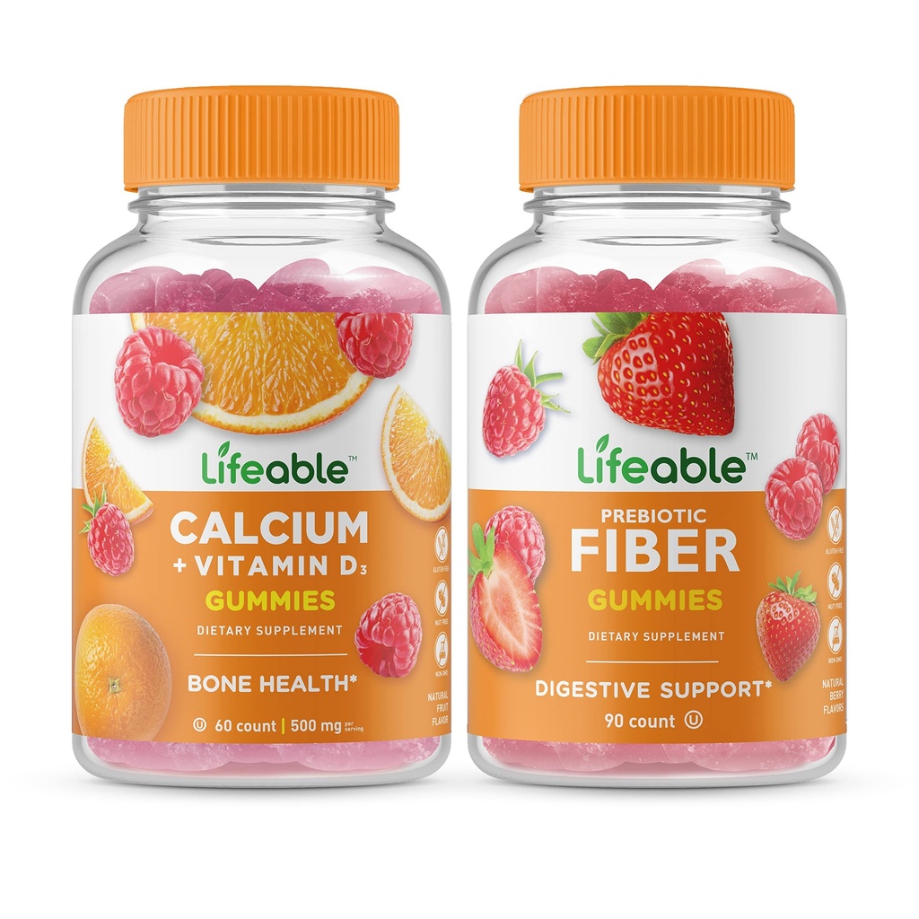 D + Prebiyotik Fiber 5g, Gummies Sche - Great Tasting, Gluten Free, GMO Free, Chewable