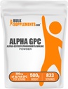 BulkSupplements.com Alpha GPC Toz - Choline Supplements, Alpha GPC 300 mg - Unflavored & Gluten Free, 600 mg per Service, 500g (1.1 lbs) (Pack of 1)
