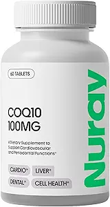 Nuray COQ10 100mg και Βιταμίνη Ε Μασώμενα δισκία - Γρήγορη διάλυση Πορτοκαλί Συμπληρώματα Γεύσης Ενέργειας - Υποστηρίζει την καρδιακή υγεία & λειτουργία του ήπατος - 60 Count, χορτοφαγικά, χωρίς γλουτένη