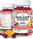 Lunakai USA Made Pure Shilajit Gummies 1200mg with Ashwagandha & Chaga - Ιμαλαΐων Shilajit για άνδρες & γυναίκες, ενέργεια & υποστήριξη ζωτικότητας, 60ct