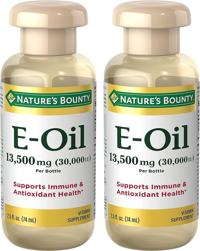 Nature's Bounty Vitamin E Oil, Supports Immune & Antioxidant, 30,000IU Vitamin E, Topical or Oral, 2.5 fl Oz (Pack of 2)