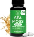 Mutlu Sağlıklı Hippie Sea Moss Gel Capsules 3.000 mg (1 Günlük) – Immunity, Enerji Boost & Digestive Support | Wildcrafted Irish Seamoss Pills, Burdock Root, Bladderwrack | Made in USA, Vegan, 60 Ctock