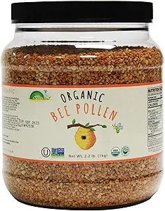 Greenbow Organik Arıen -% 100 USDA sertifikalı Organik, Non-GMO, Halal, Kosher sertifikalı, Pure & Natural Bee Pollen - Superfood Proteinler, Vitaminler ve Mineraller - Gluten Free - 1.000g