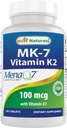 En İyi Doğal Vitamin K2 (MK7) D3 Tamam Bone ve Heart Health (5000 IU D3 & 100 mcg K2 MK7), 180 Tabletler