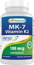 En İyi Doğal Vitamin K2 (MK7) D3 Tamam Bone ve Heart Health (5000 IU D3 & 100 mcg K2 MK7), 180 Tabletler