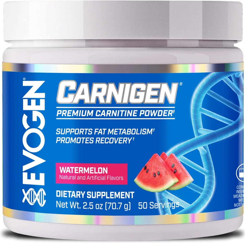 Evogen Carnigen - Premium Carnitine Toz | Destekler Fat Metabolism & Promosyonlar Kurtarma | Stimulant-Free L Carnitine Supplement Matrix with Acetyl L-Carnitine | Watermelon | 50 Servisler
