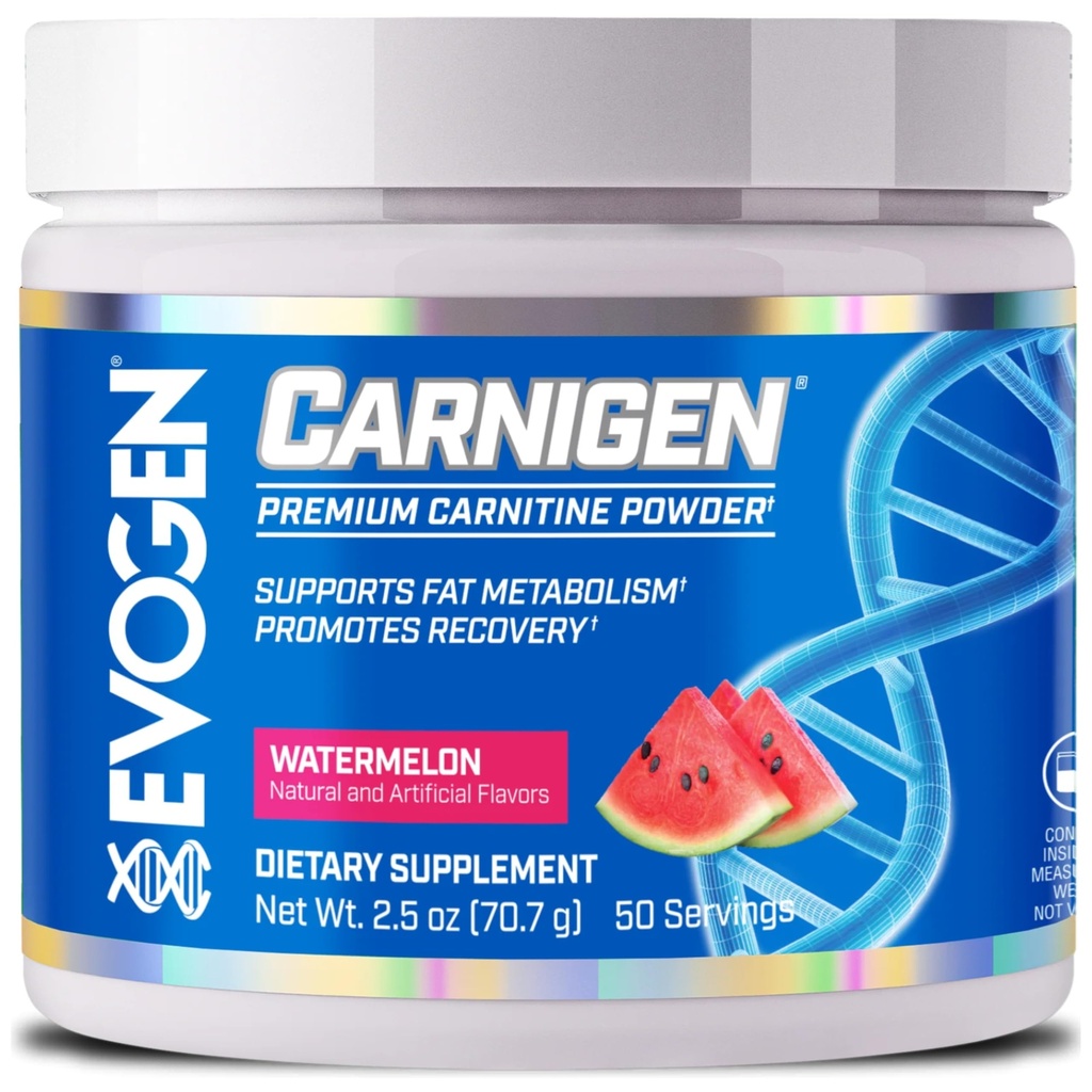 Evogen Carnigen - Premium Carnitine Toz | Destekler Fat Metabolism & Promosyonlar Kurtarma | Stimulant-Free L Carnitine Supplement Matrix with Acetyl L-Carnitine | Watermelon | 50 Servisler