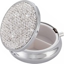 Medicine Organizer Box Pocket Pharmacy Bling Travel Pill Case Box for Purse Mini Pill Holder Organizer Small Pill Container for Vitamin(Silver)