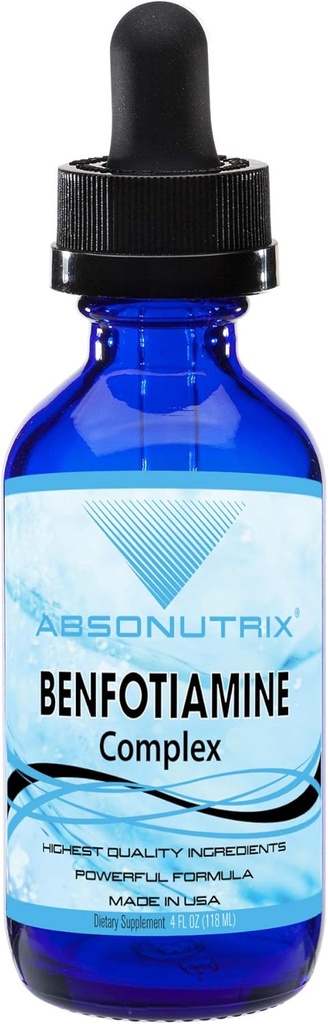 Absonutrix Benfotiamine Complex 300 mg, 4 Fl Oz μπουκάλι, 200 σέρβις, υψηλή βιοδιαθεσιμότητα, ισχυρά συστατικά, γρήγορη απορρόφηση, χωρίς σκληρότητα, μη GMO, τρίτο μέρος δοκιμαστεί, GMP-πιστοποιημένο, Κατασκευάζεται στις ΗΠΑ