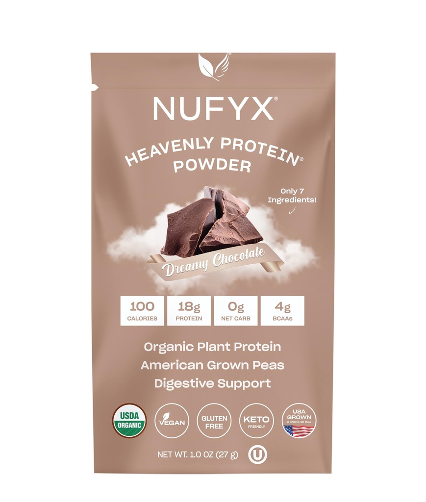 NUFYX® • Göksel Protein® Toz • Dünyanın En Güzel Yüzde 100 Organik Amerikan Büyülü Konut • Vegan • Gluten Free • Low Carb (Dreamy, Chocolate)