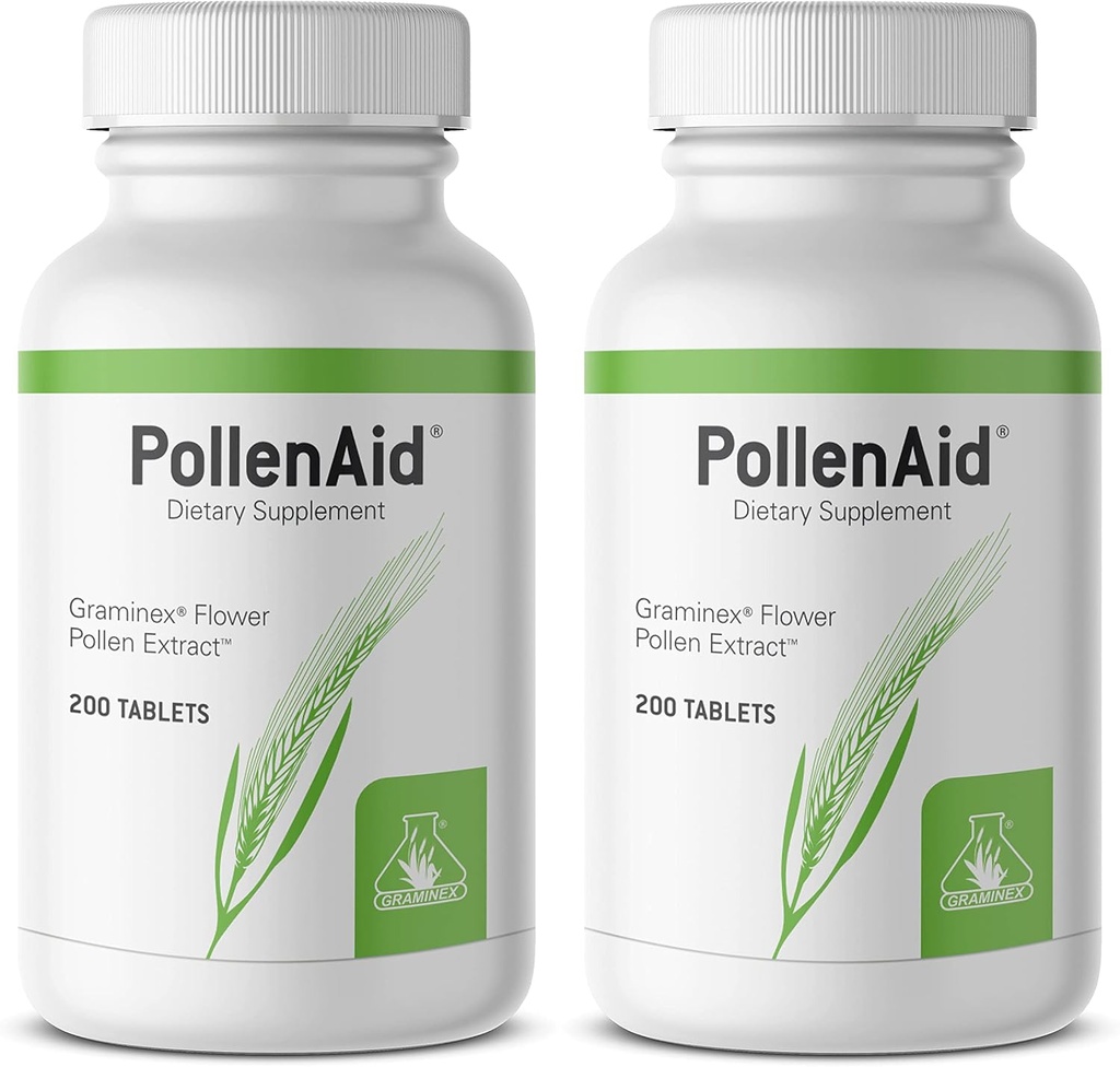 Graminex PollenAid Prostate Supplement: All Natural Prostate Support for Bladder Control & Urinary Tract Health, Rye Pollen Extract Made in USA, 200 Tablet (Pack of 2)