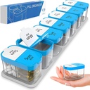 Extra Large Weekly Pill Organizer - XL Daily Pill Box - 7 Ημέρες Am Pm Pill Υπόθεση Jumbo Pill Δοχείο για Συμπληρώματα Big Pill Holder Δύο φορές την ημέρα Υπερμεγέθη (μπλε/λευκό)