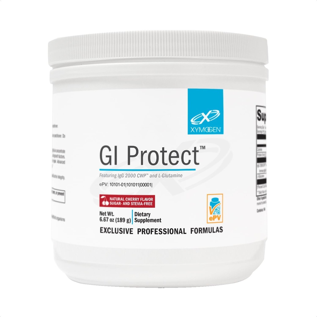 XYMOGEN GI Koruma - IgG Immunoglobulin L-Glutamine Toz Tamamı - Destekler GI Lining + Gut Health, Cytokine Balance, Immune Health + Tound Repair, Sugar & Stevia Free - Cherry Flavor (6.67 oz)