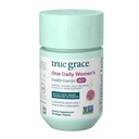 True Grace One Daily Women's Multivitamin 40+ Fermented Minerals, Organik Adaptogens & Mushrooms Energy, Immune, Bone Support - Non-GMO - Iron, Gluten & Soy Free - 30 Vegan Tabletler