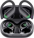 Ασύρματα ακουστικά Bluetooth 5.4 Ακουστικά, 96hrs Playtime, Ασύρματη Θήκη Φόρτισης LED, Over Ear Ακουστικά, ENC Θόρυβος Ακύρωση, Hi-Fi Ήχος, IP7 Αδιάβροχη, για αθλητικές προπονήσεις (Deep Black)