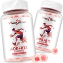 ADK Vitamini+B12 Gummies Supplements: Vitamin D3 K2 (MK-7) Erkekler için B12'ye Uygun Vegan Multivitamin Desteği Kemik Immune Skin Eye Heart Sugar Free Raspberry Flavored 2 Packs