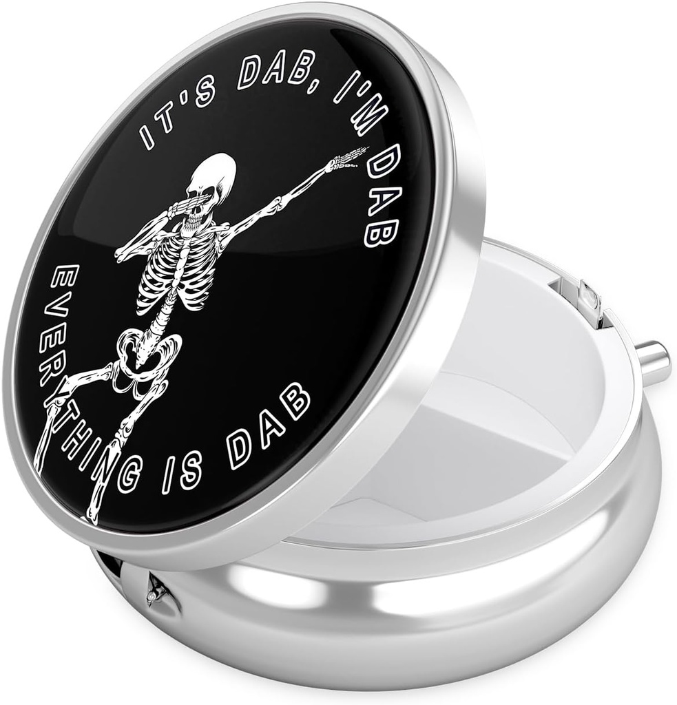 Nipichsha Pill Box, Küçük Pill Case for Purse & Pocket, Cute Travel Medicine Organizer, Portatif Tıp Konteynerleri Vitaminleri, İlaçları, Fish Oil & Supplement, Dab