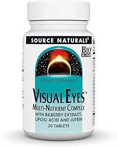 Source Naturals Visual Eyes Diyetary Supplement - Multi-Nutrient Kompleksi, Lipoic Acid ve Lutein - 30 Tablet