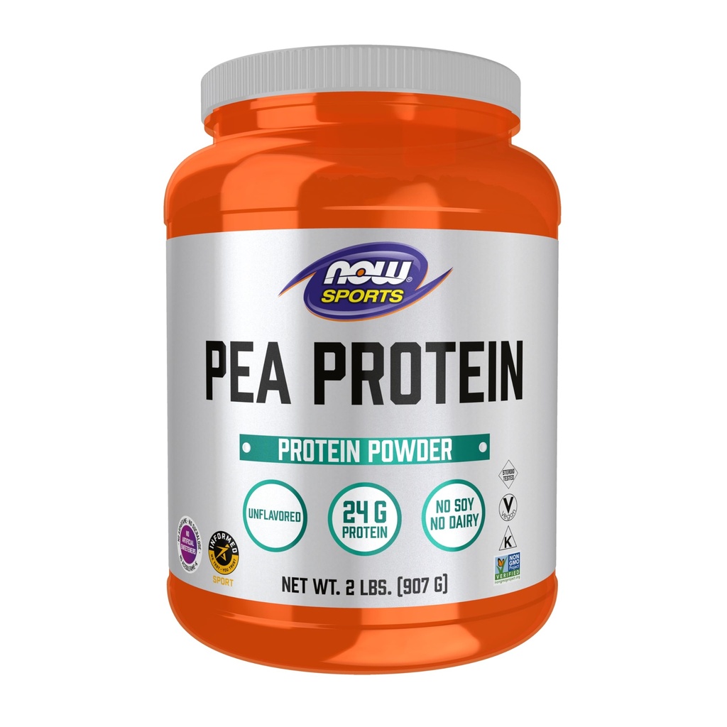 Şimdi Gıda Spor Beslenme, Pea Protein 24 g, Hızlı Absorbing, Unflavored Toz, 2Pound