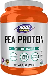 NOW Foods Sports Nutrition, Pea Protein 24 g, Fast Absorbing, Unflavored Powder, 2-Pound