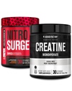 Jacked Factory NITROSURGE Shred Pre Workout Supplement (Orange Pineapple, 30 Hizmet) ve Kretine Monohidrat Toz (Unflavored, 30 Hizmet)