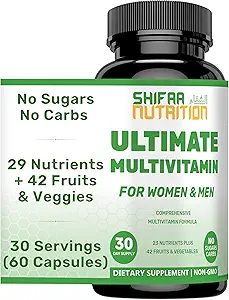 SHIFAA NUTRITION halal πολυβιταμίνες για γυναίκες, άνδρες και ενήλικες, 30 σέρβις 