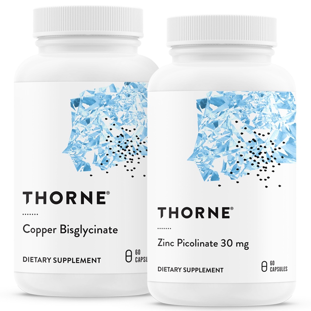 THORNE - Trace Minerals Bundle - Ψευδάργυρος Πικολινικό και Χαλκοδιγλυκινικό - Απαραίτητα για την ευεξία - 60 Υπηρεσίες