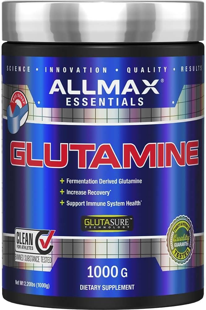 ALLMAX Beslenme L - Glutamine Toz, Kas Kurtarma Formula, Gluten Free, Vegan, 1000 Grams
